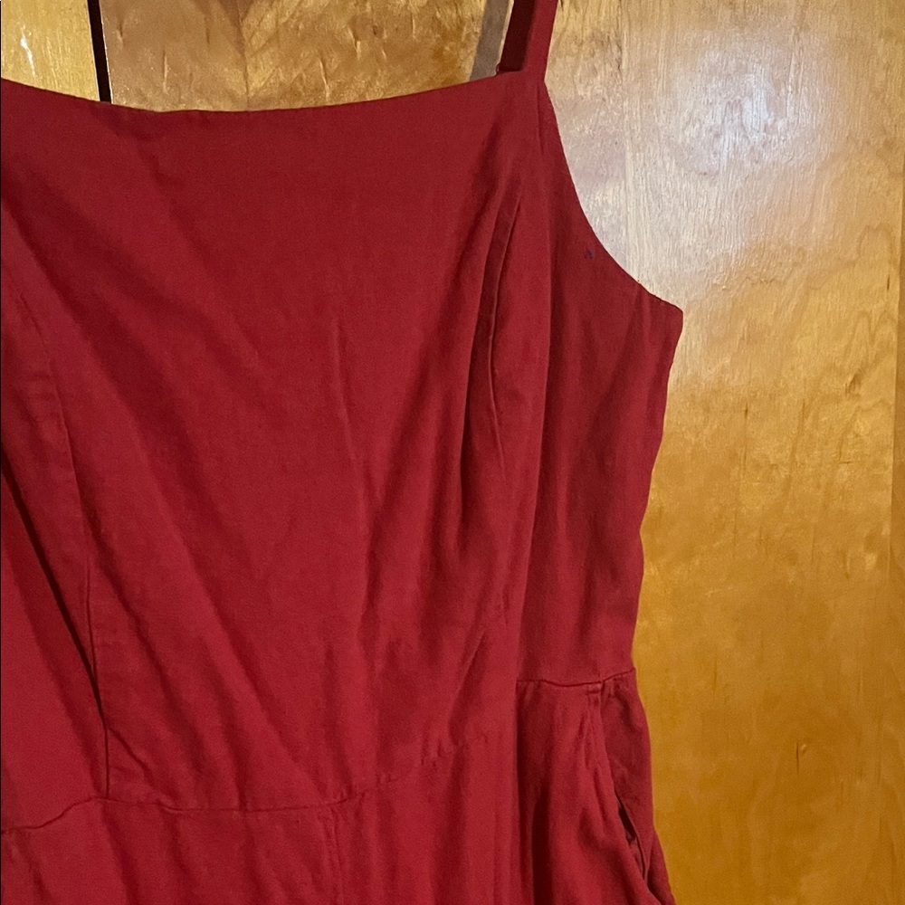Old Navy Large Red Cropped Jumpsuit - Picture 3 of 5